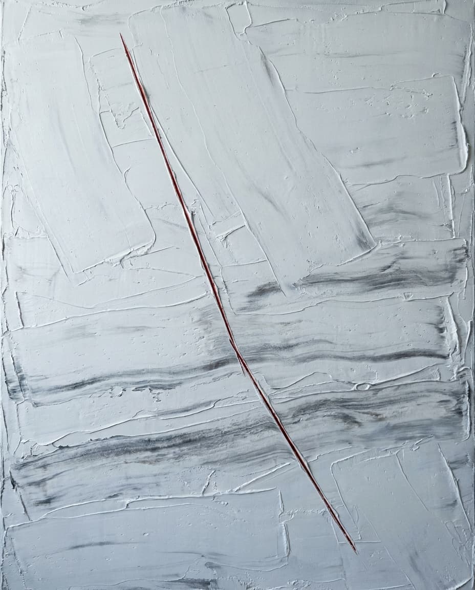 Ablagerung — Öl & Spachtel auf Leinwand, 150 × 120 cm, 2023